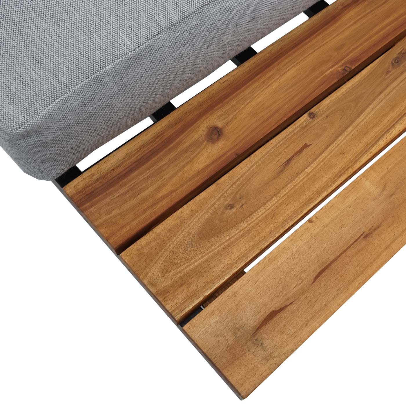 Garten Garnitur MCW-L27, Garnitur Sitzgruppe Lounge-Set Sofa, Spun Poly Alu Akazie Holz MVG-zertifiziert ~ hellgrau