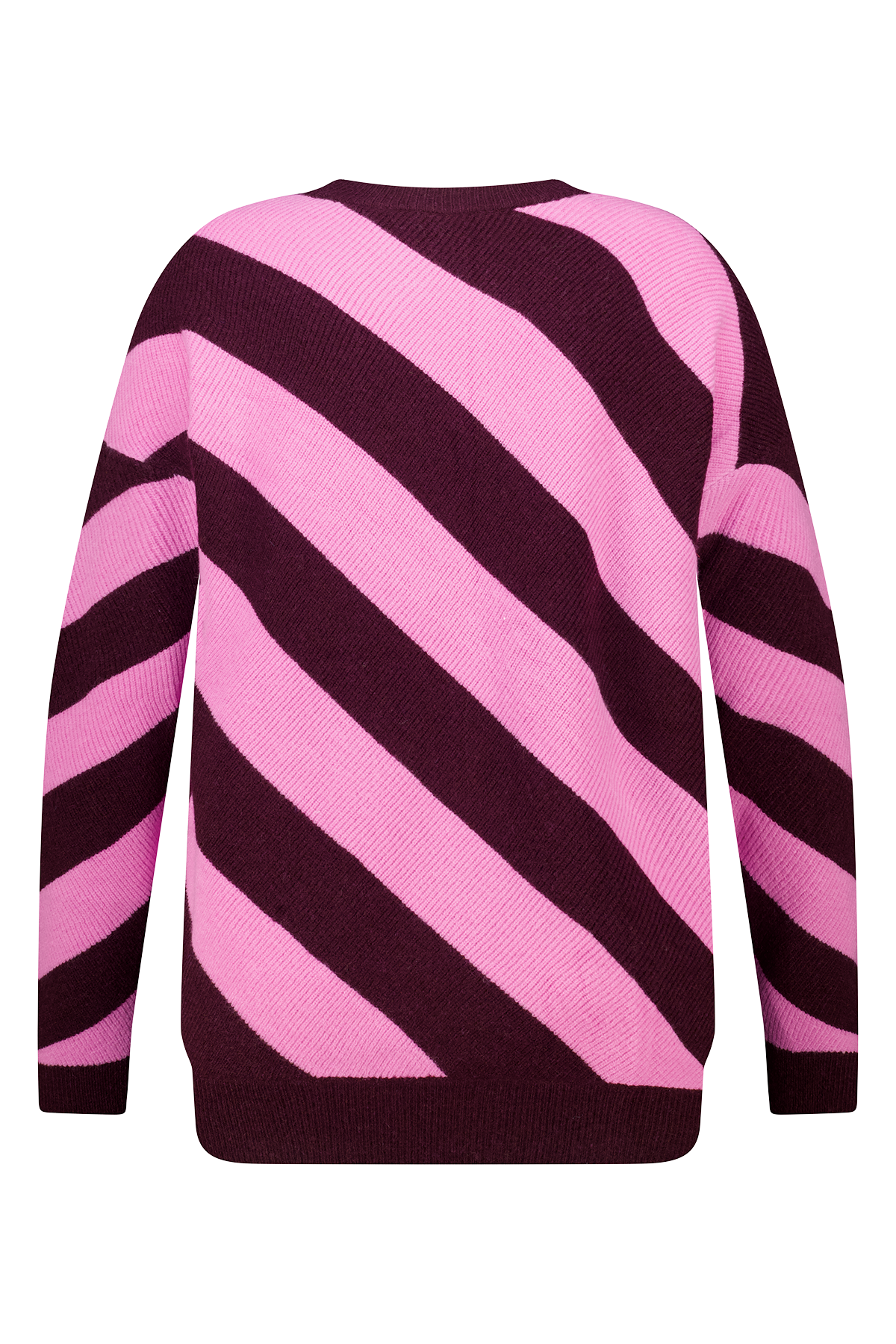 Trui met diagonale strepen Multi Pink