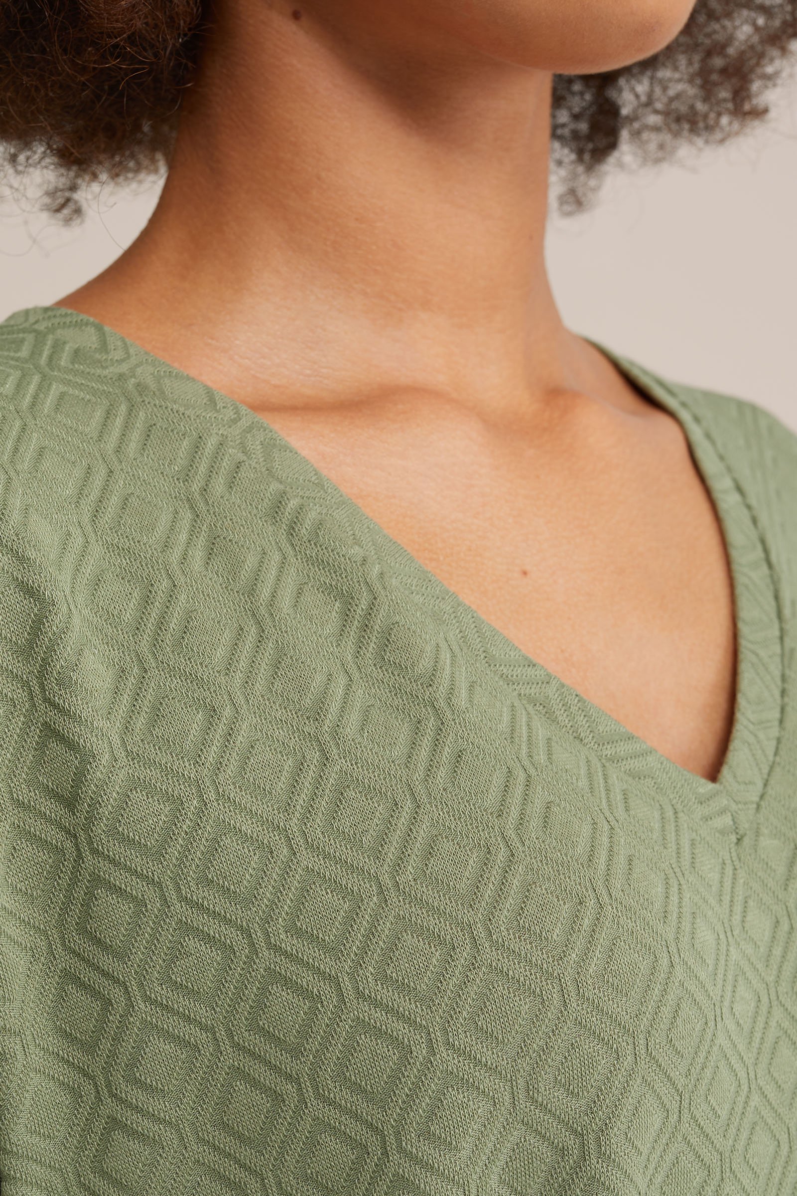 T-shirt met structuur WE Fashion Lichtgroen