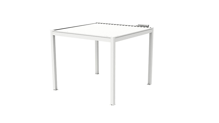 Pergola bioclimatique autoportante motorisée aluminium Oviedo blanc 3 x 3 m