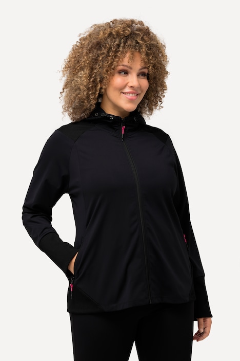 Funktions-Sweatjacke, antibakteriell, Rippbund, Langarm