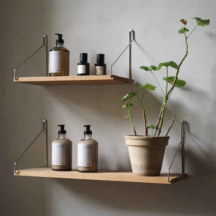 Frama - Shelf Regal 60 x 20 cm, Eiche / Messing