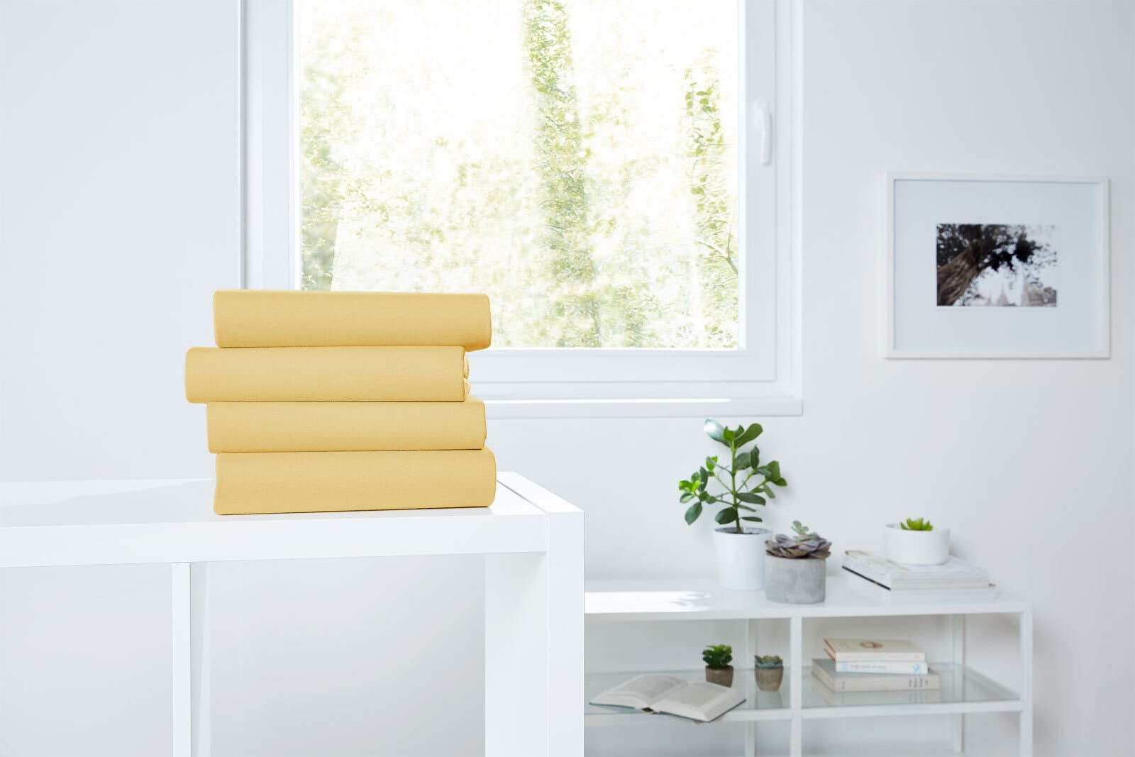 Vario Jersey-Spannbetttuch 140-160 x 200 cm senf