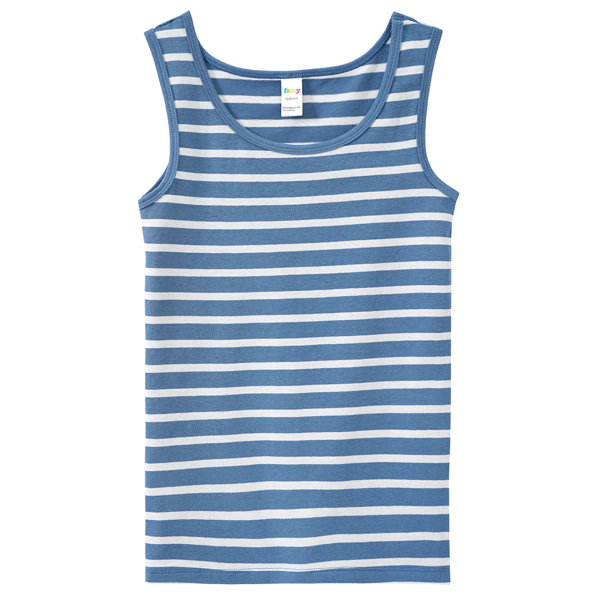 Yigga 2 Jungen Unterhemden mit Bio-Baumwolle blau / dunkelblau