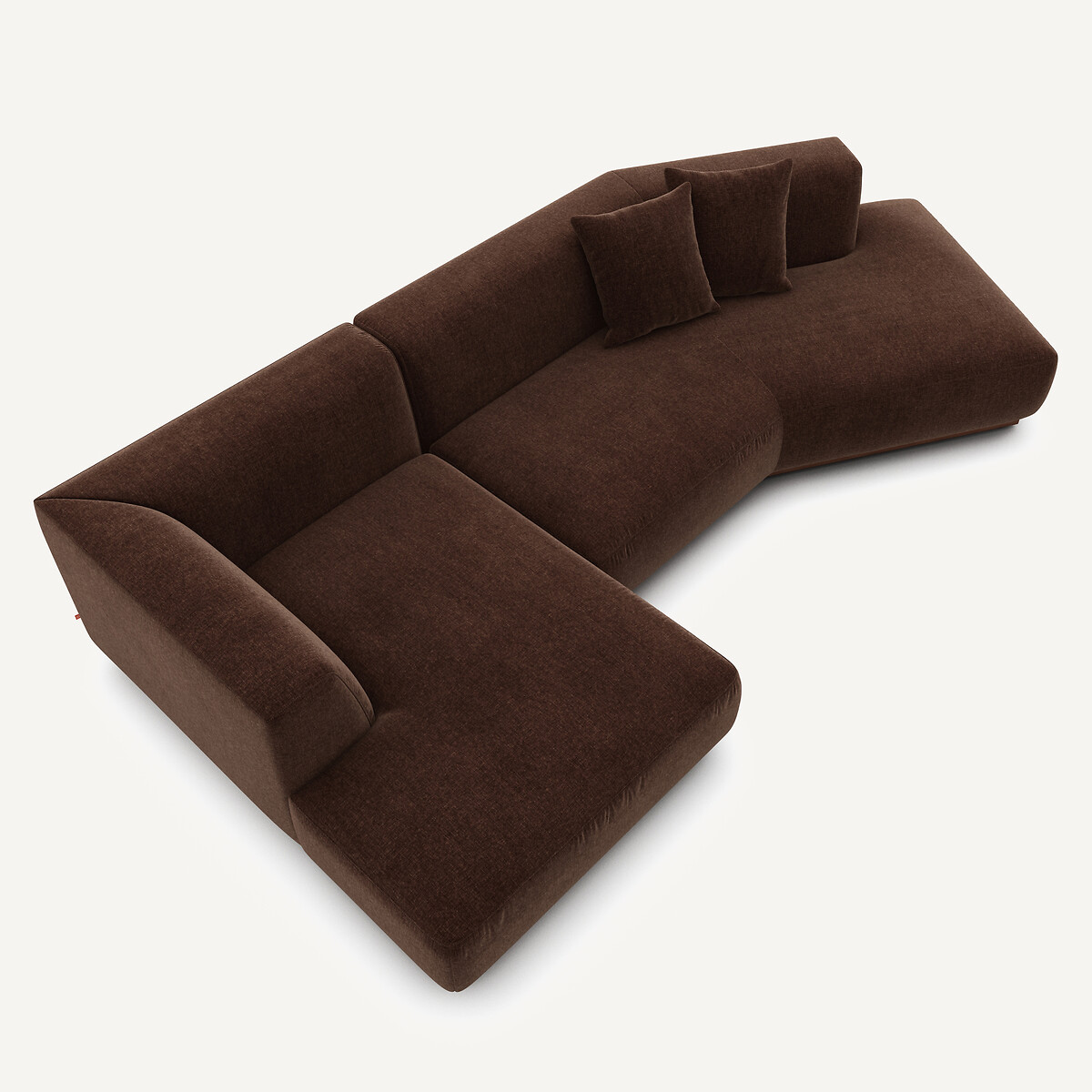 AM.PM<br>Sofá de canto aberto em veludo chenille, Jacopo