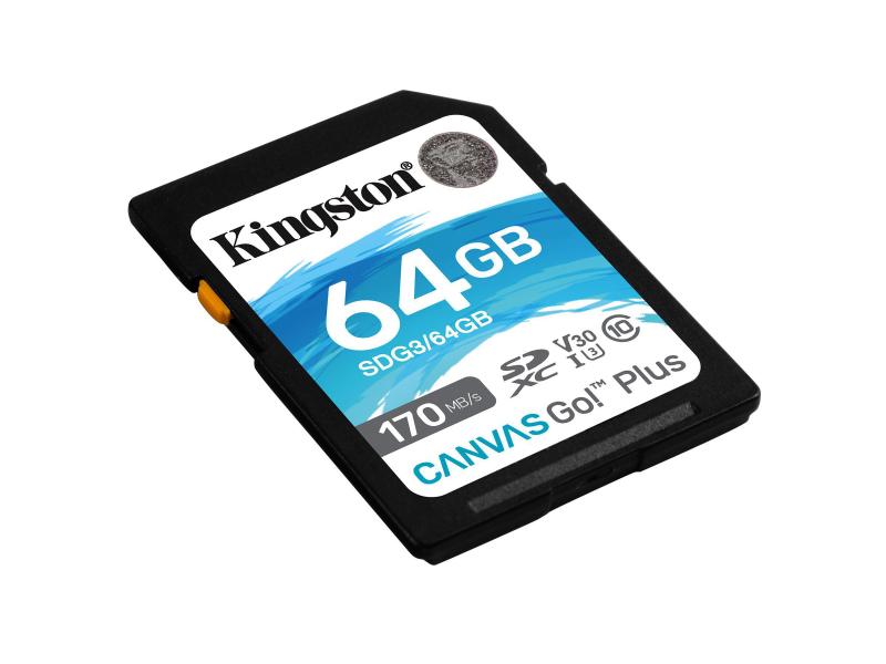 Kingston SDXC-Karte Canvas Go! Plus UHS-I U3 V30 64 GB SD-Karte, UHS-I, U3, V30, 64