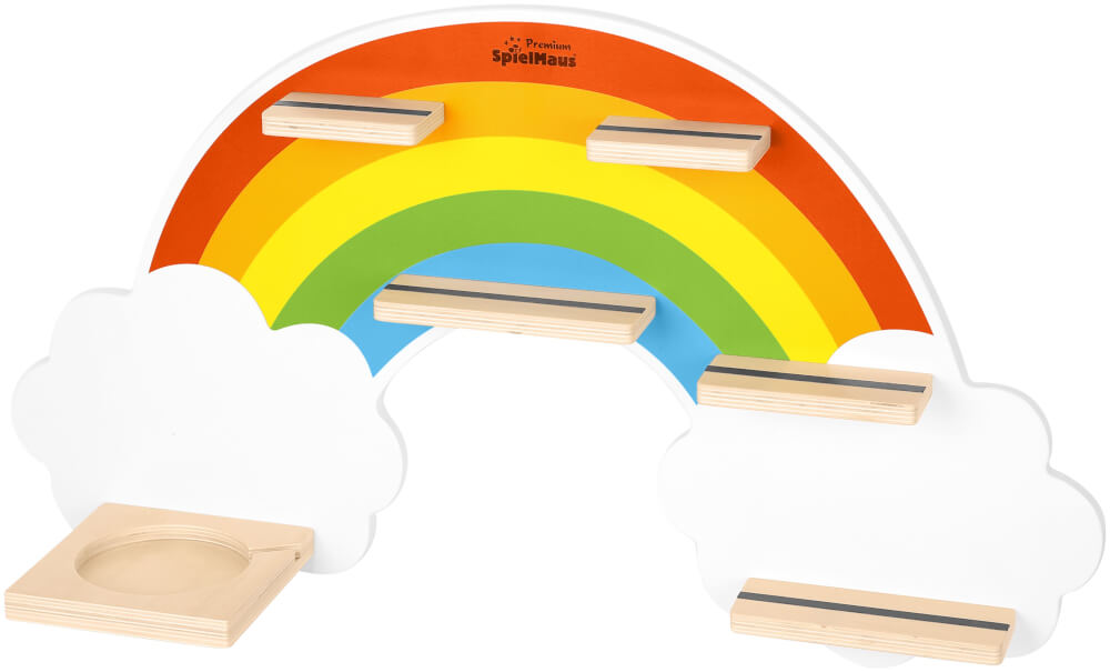 SpielMaus Holz Hörspielbox und Figuren Regal ''Regenbogen''