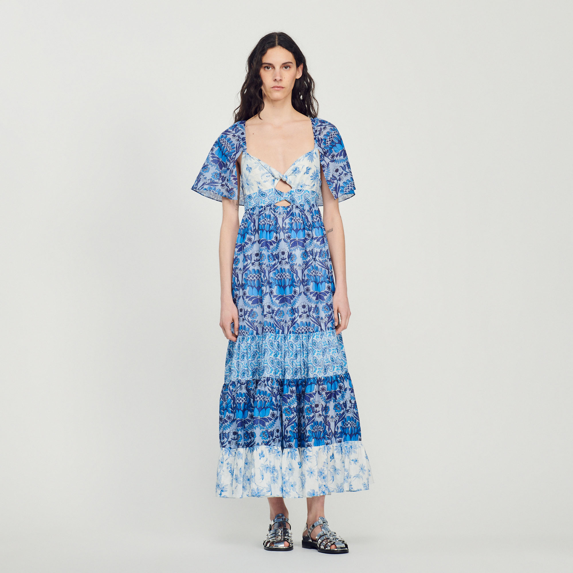 Robe longue imprime foulard
