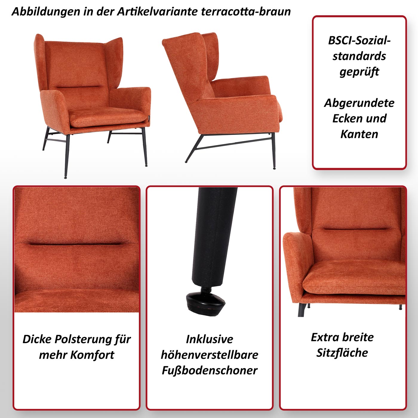 Lounge-Sessel MCW-L62, Ohrensessel Cocktailsessel Sessel Polstersessel, Stoff/Textil Metall ~ grün