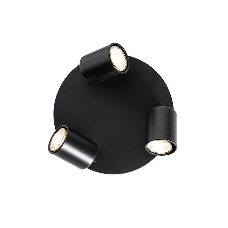 Moderne plafondlamp zwart verstelbaar rond 3-lichts - Java