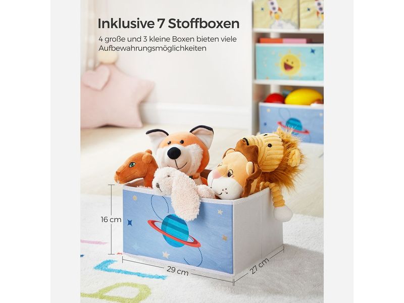 Songmics Regal mit 7 Boxen Kinderregal