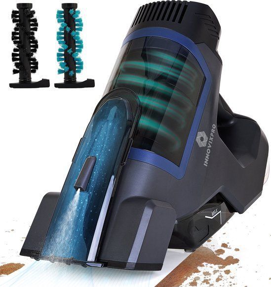Innovixpro® Krachtige Tapijtreiniger - Sproeifunctie – 2 Opzetstukken – 45 Minuten Accuduur – Draadloos – Zwart