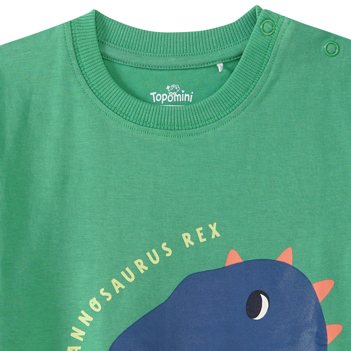 Topomini Baby T-Shirt mit großem Dino-Print grün