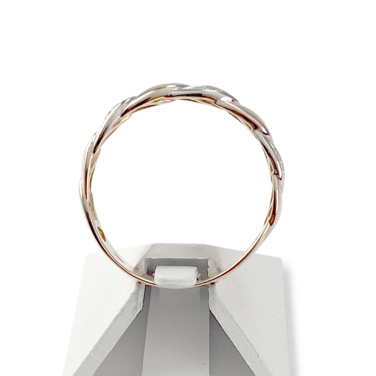 Bague d'occasion or rose 750 2 tons diamants