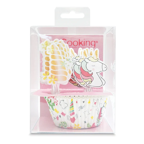 Caissettes et cake toppers Licorne 24 pièces Scrapcooking