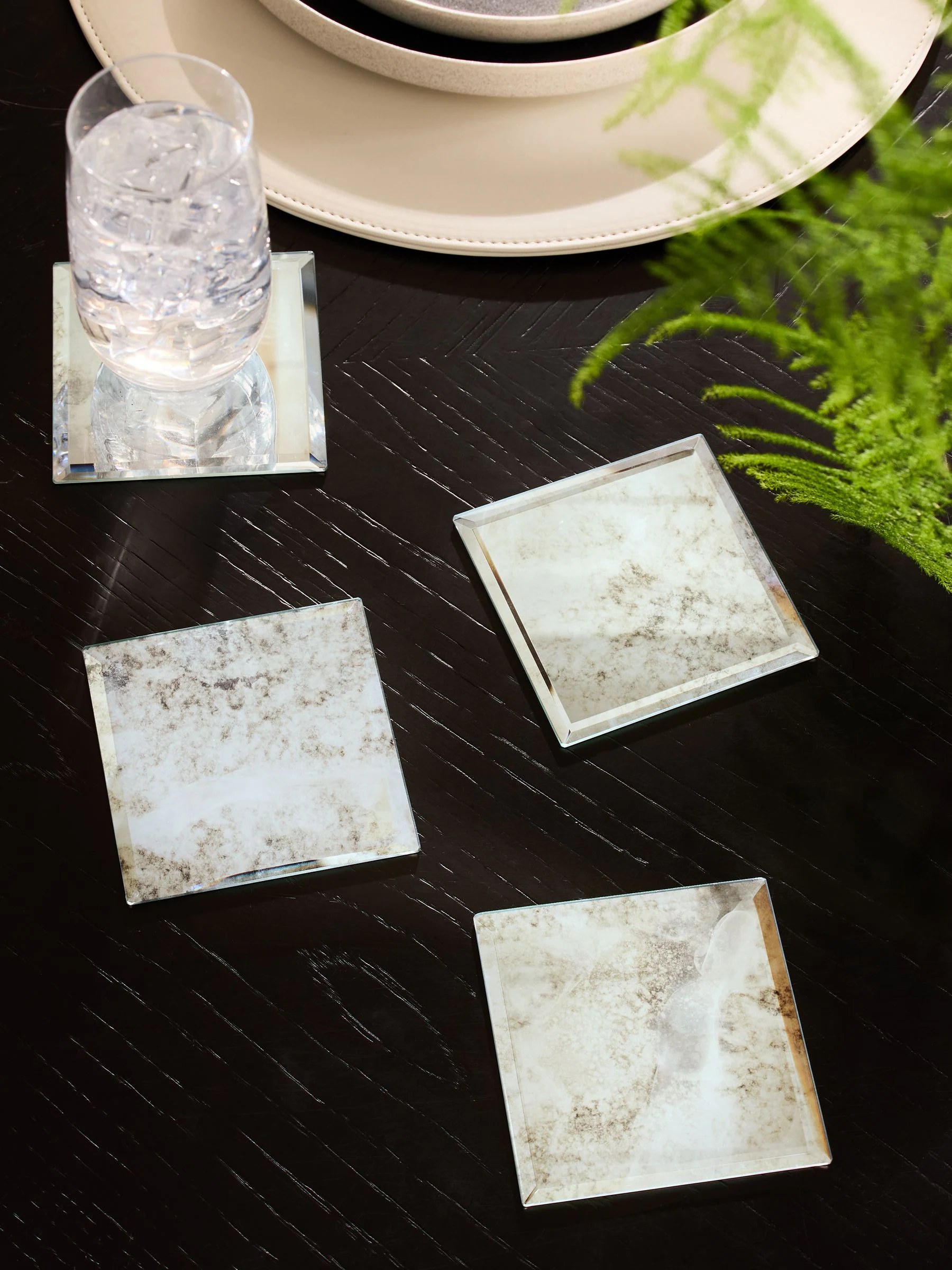 Set van 4 Galaxy onderzetters van glas