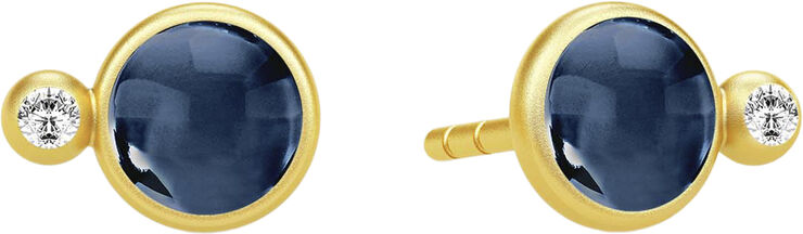 Julie Sandlau Prime Earstuds - Gold/Sapphire Blue Saphire blue