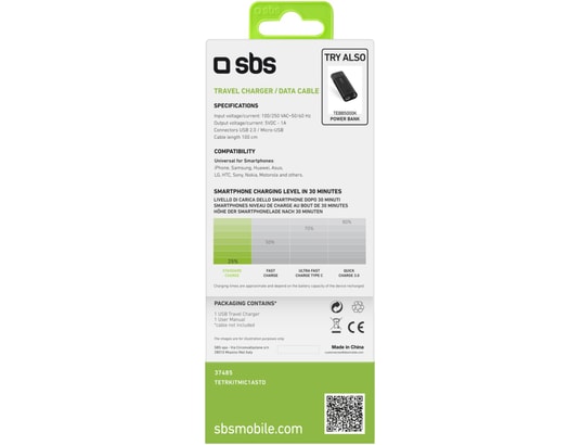 SBS - Chargeur secteur Kit De Chargement Micro Usb