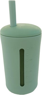 Summerville Organic Silikonkopp med Sugerør, Cameo Green