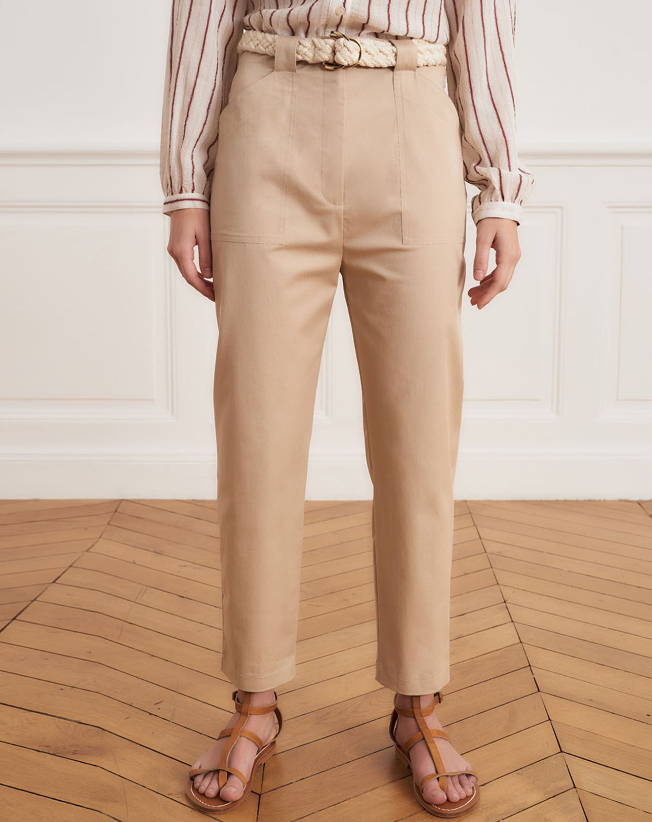 La Petite Francaise Pantalon droit Patrice beige