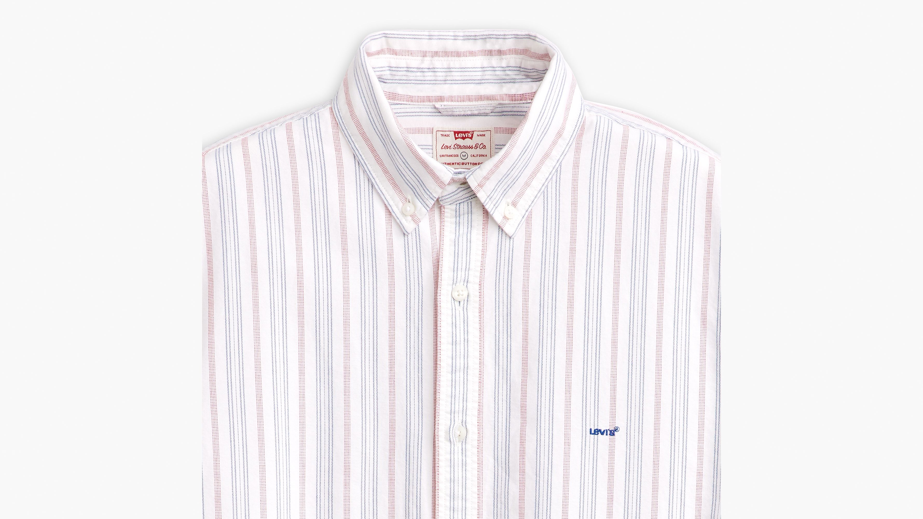 Sweat-shirt manche courte Authentic - Cupertino Stripe Bright White - Bleu