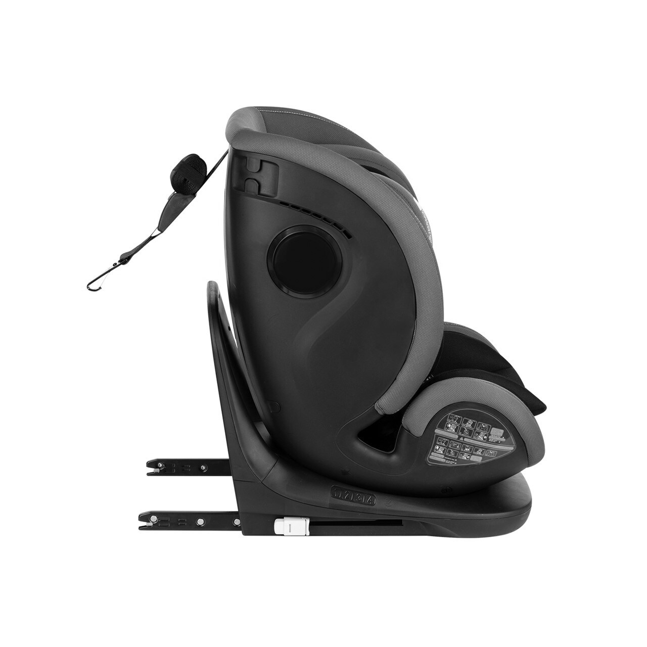 Kikkaboo Kindersitz i-View i-Size (40-150cm) Isofix Top Tether 360-Grad-Drehung hellgrau