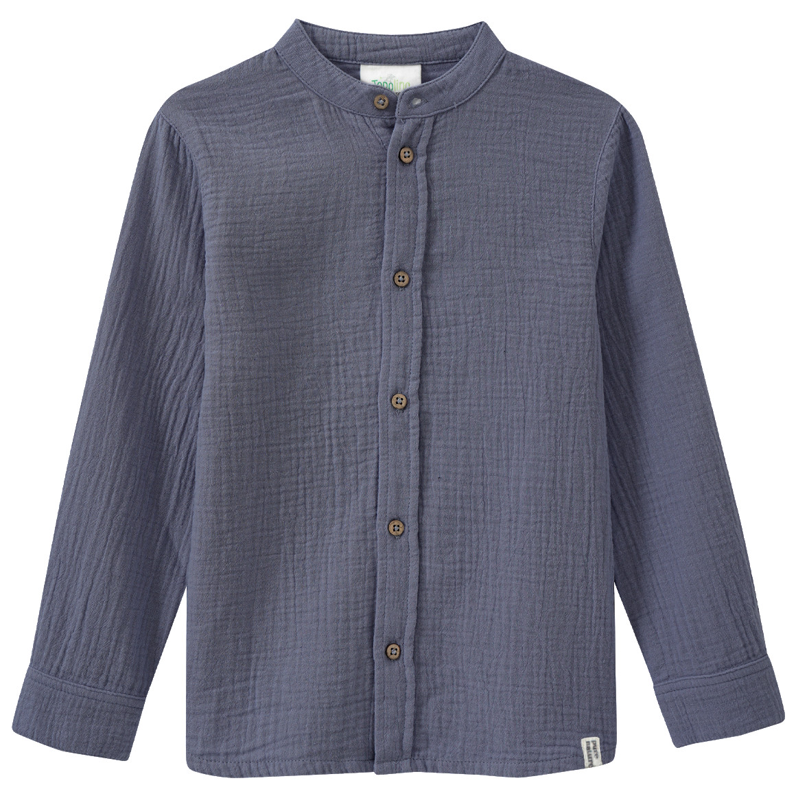 Topolino Pure Collection Jungen Musselin-Hemd mit Stehkragen dunkelblau