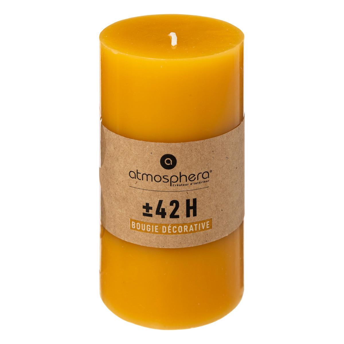 BOUGIE RONDE HUGO JAUNE 7X13CM