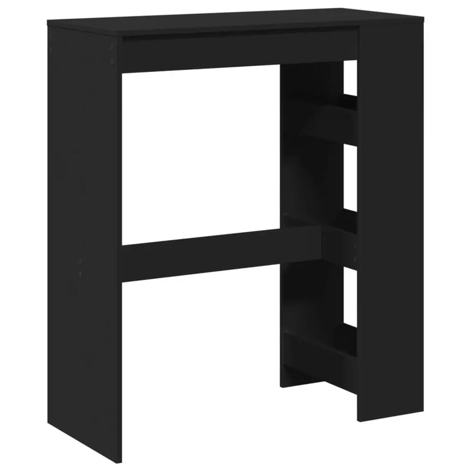 vidaXL - Bartafel met opbergruimte - Zwart - Bewerkt hout - 90x43 cm