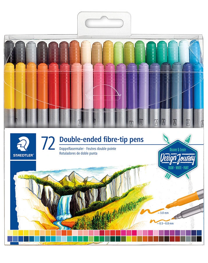 3200 TB72 Doppelfasermaler DESIGN JOURNEY im Etui mit 72 Farben