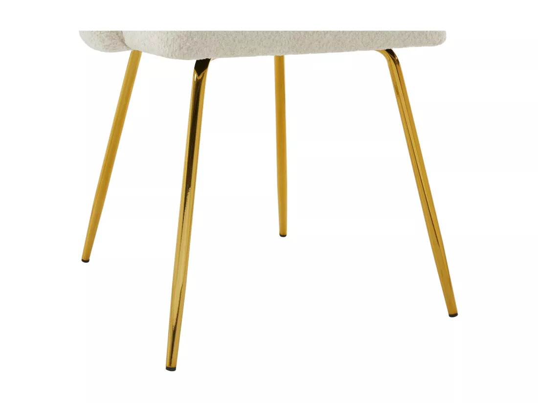 Lot de 2 chaises en tissu bouclette et métal doré - Crème - ALTINAM de Pascal MORABITO