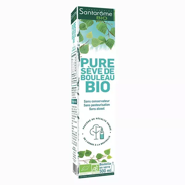 Santarome Orgânico - Seiva de Bétula Orgânica Pura - Desintoxica e Remineraliza - 500ml