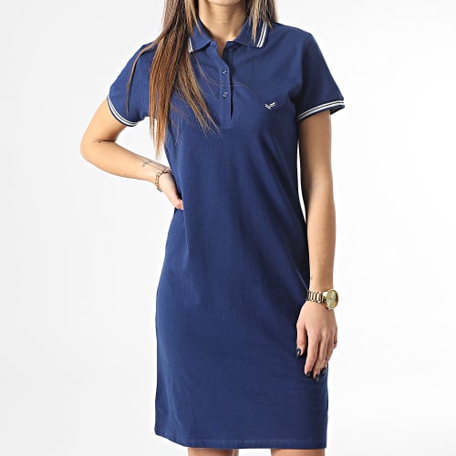 Robe Polo Manches Courtes Femme Julix Bleu Marine Argenté