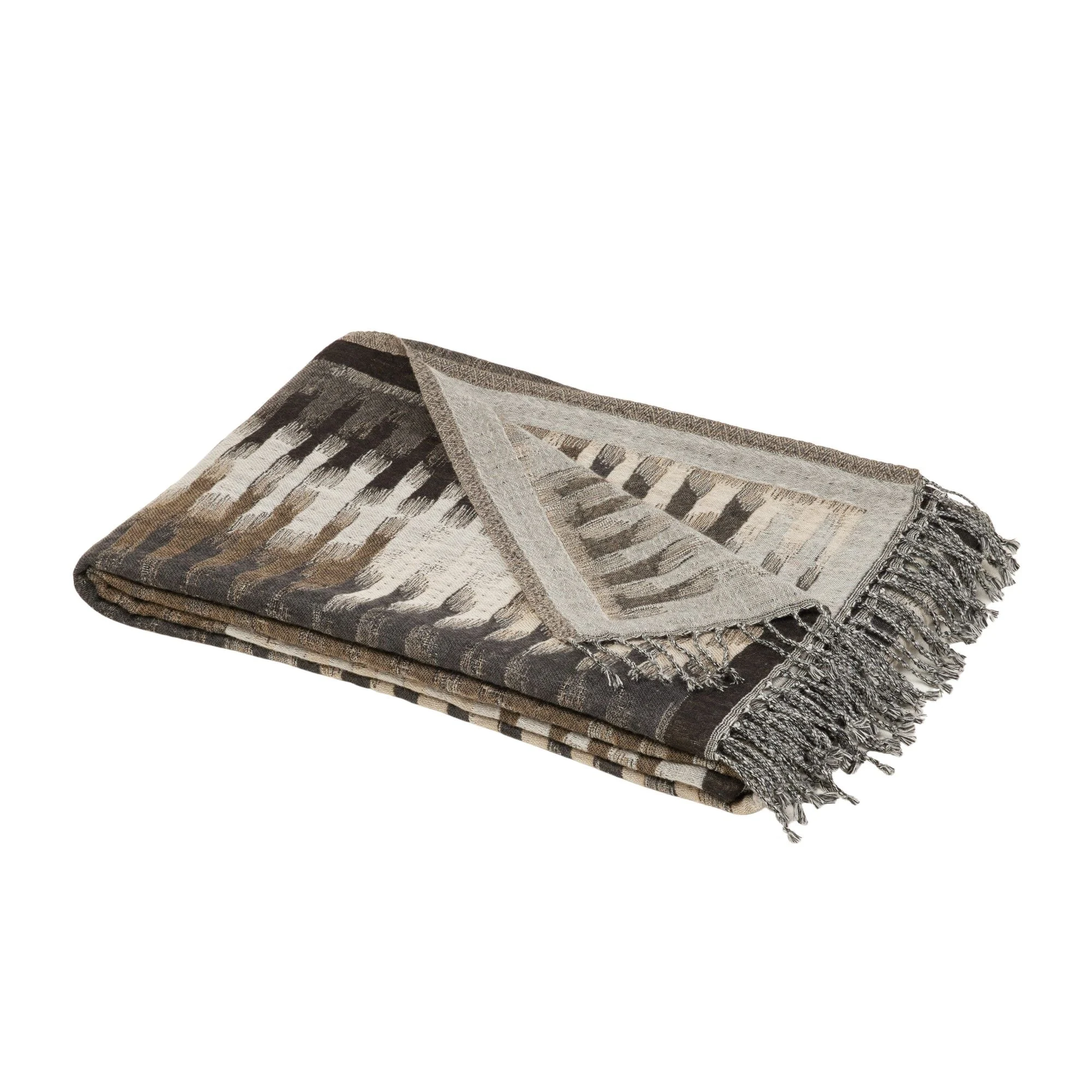 KHAN - Plaid pure laine | Gris