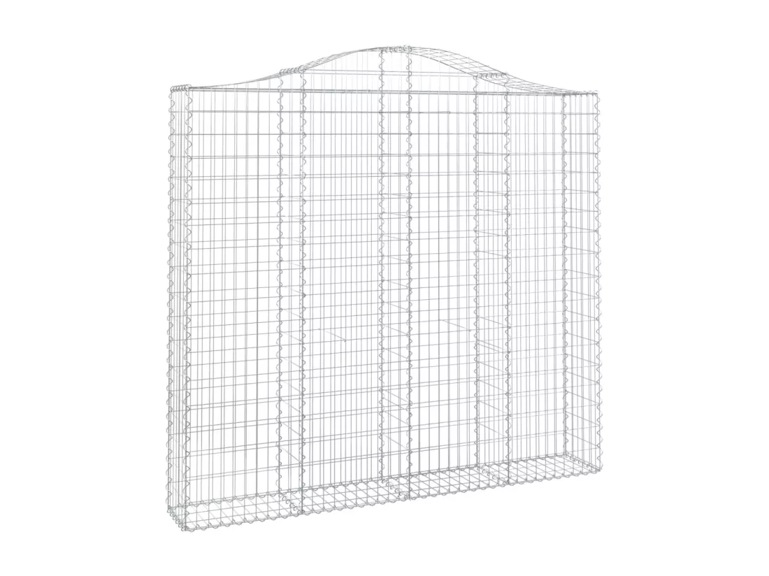 Paniers à gabions arqués 10 pcs 200x30x180-200 Fer galvanisé