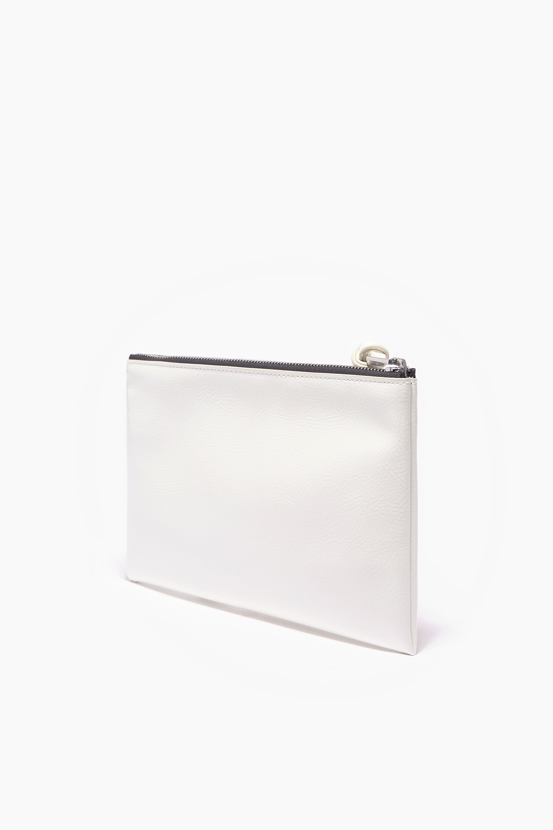 nécessaire plana de couro envernizado branco