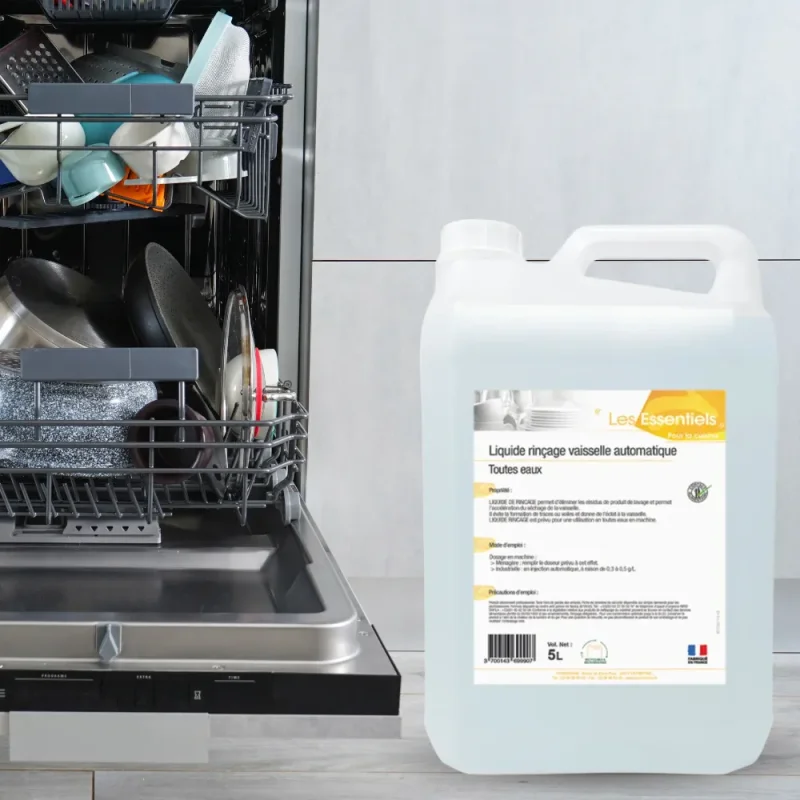 LES ESSENTIELS - Liquide rinçage lave vaisselle toutes eaux 5L