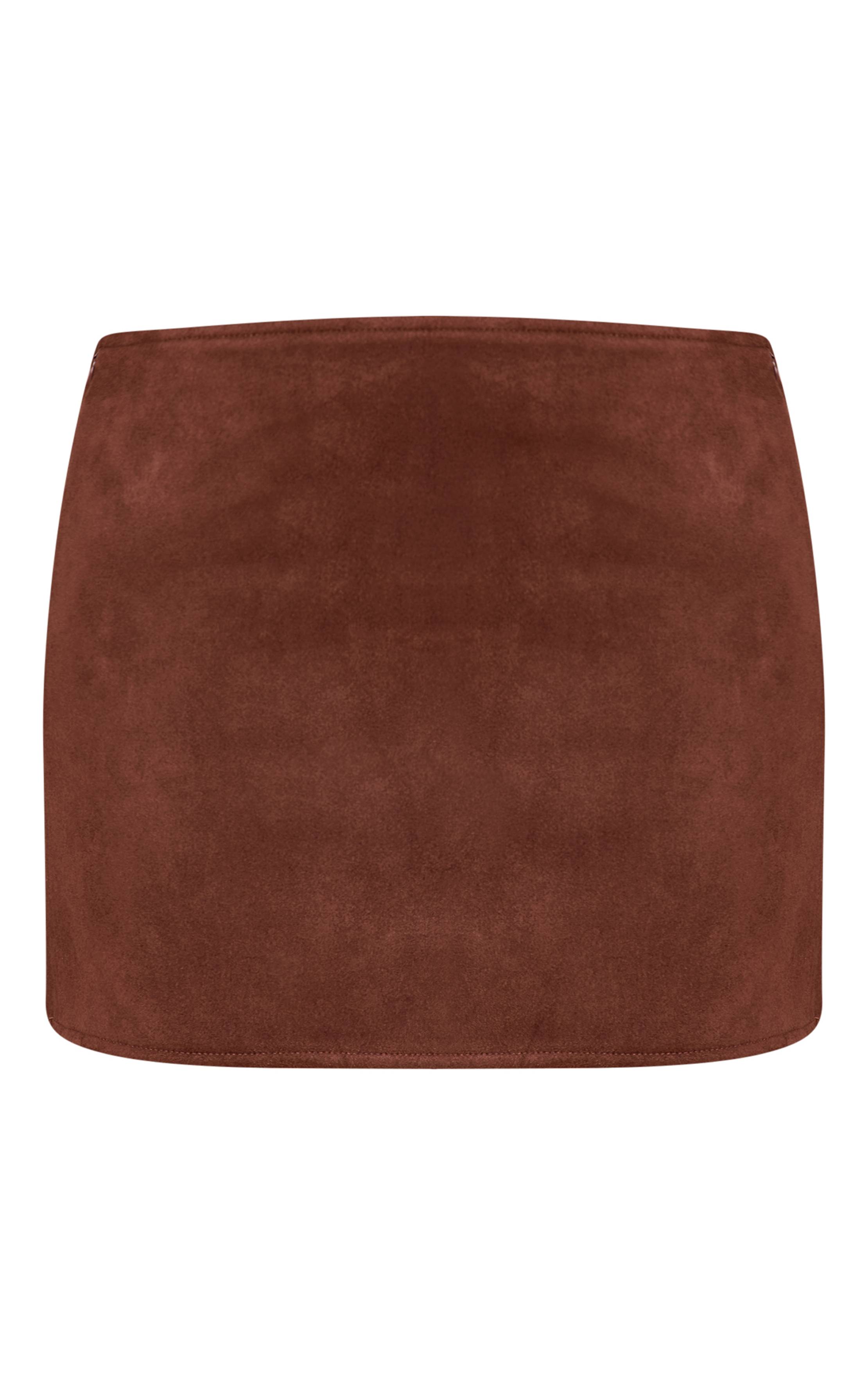Chocolat Jupe Mini Taille Moyenne Évasée En Synthétique Co-ord