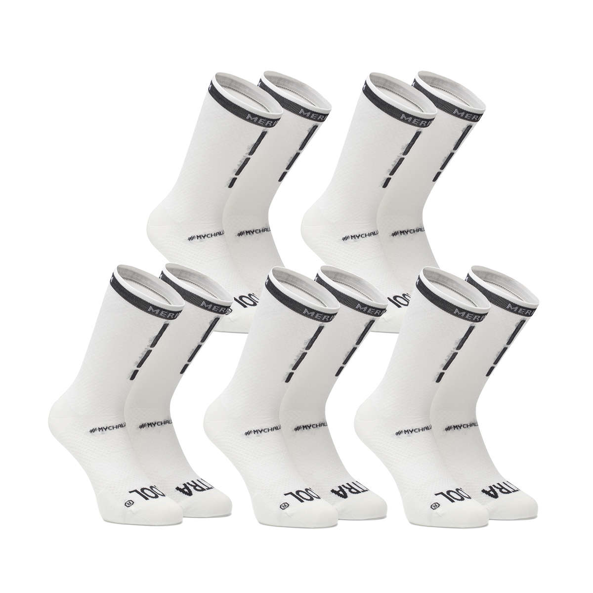 FUTURUM XTRA COOL Merino Fietssokken 5-Pack Wit