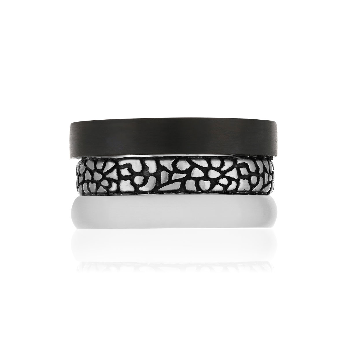 Bague 3 anneaux acier carbone