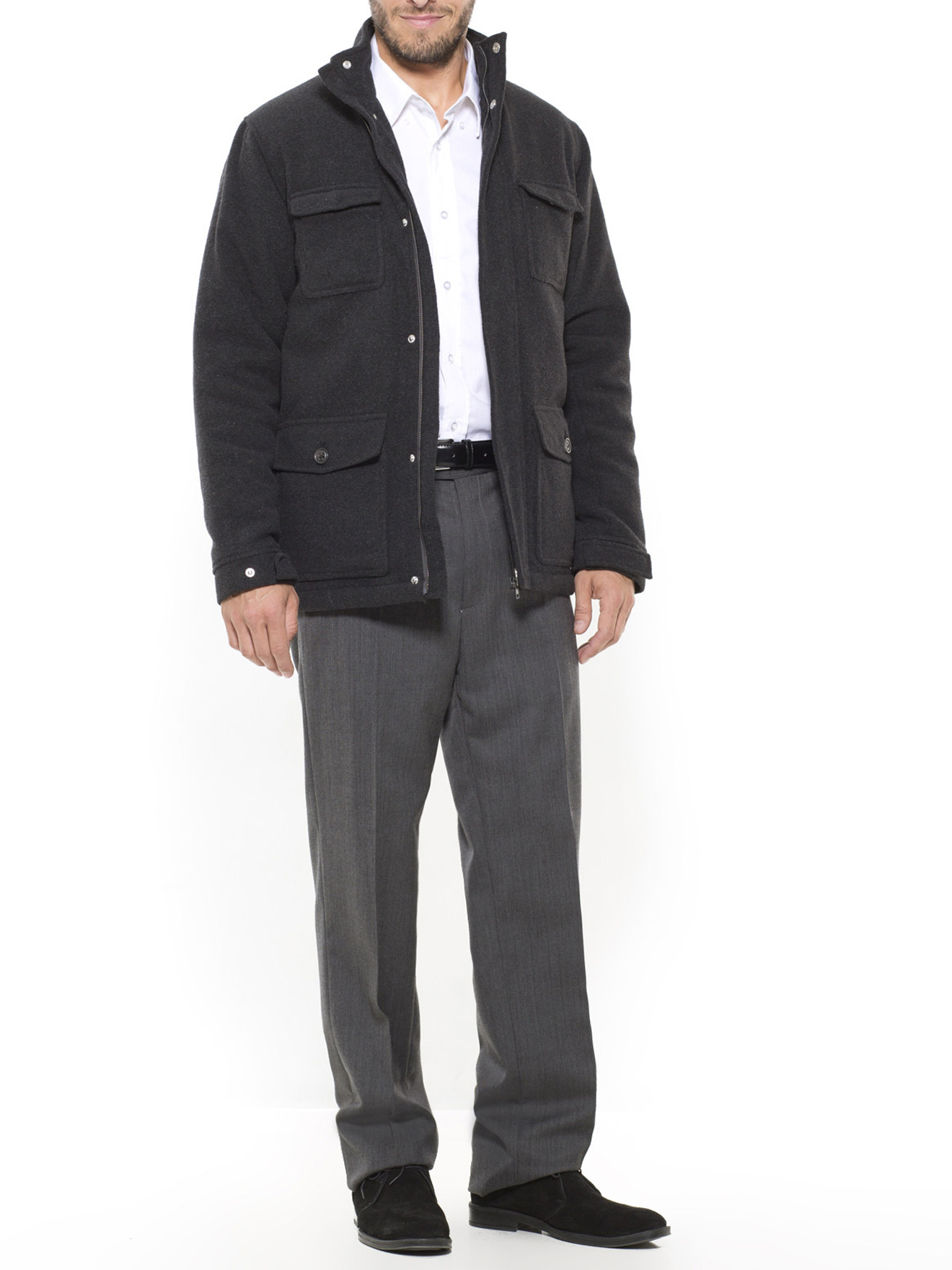 Parka courte drap de laine