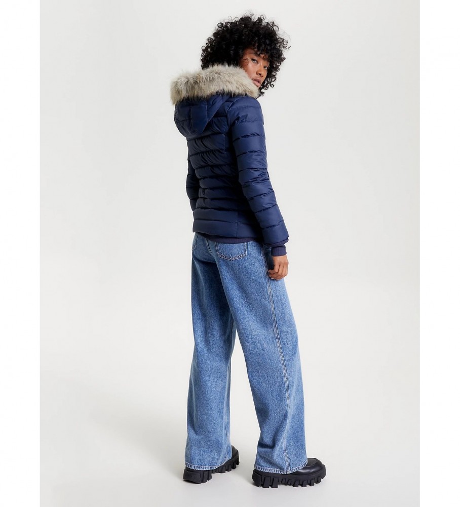 Jaqueta Tommy Jeans Essential Slim Fit com Capuz, Azul Marinho