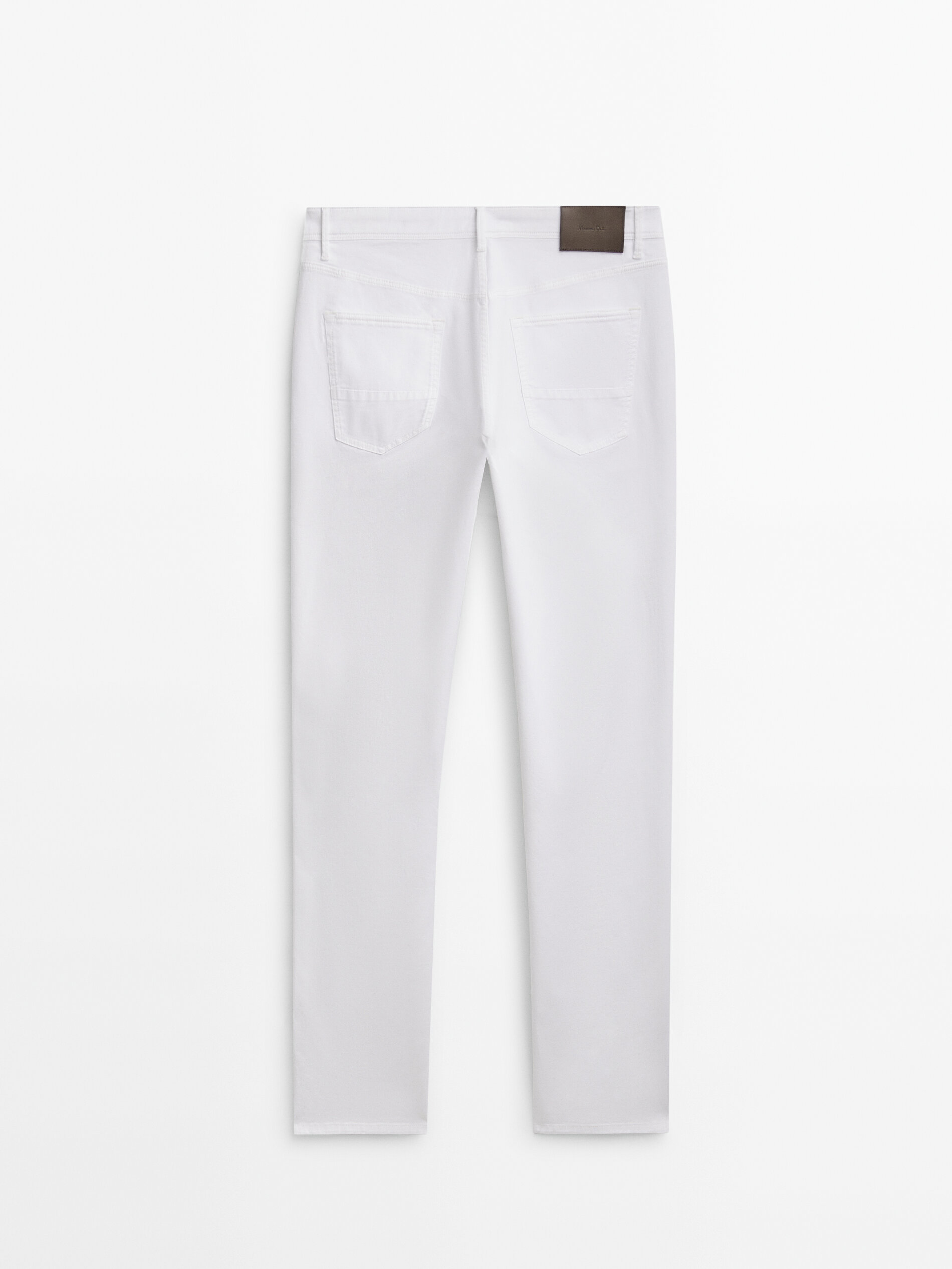 Calça tejanera de malha slim fit - BRANCA