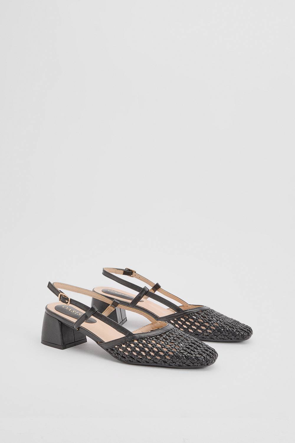 Oasis Escarpins À Bride Arrière Katelynn En Synthétiquecuir Tressé À Talon Bloc