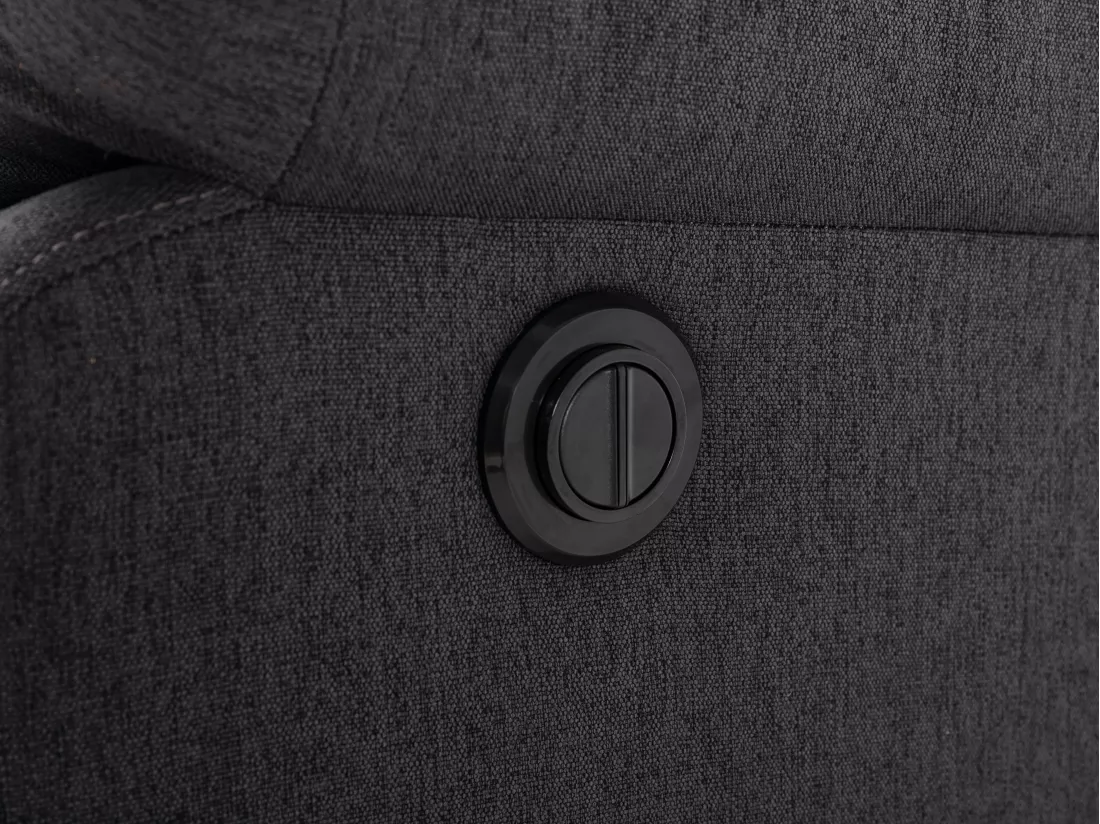 Canapé d'angle gauche relax électrique en tissu gris anthracite LUNANO