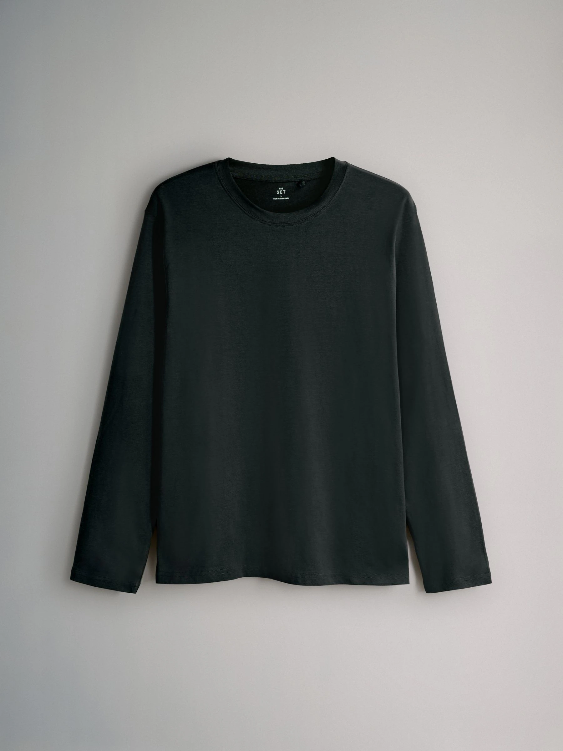 Black/Cream/Green/Khaki - The Set 4 Pack Regular Long Sleeve Cotton T-Shirts