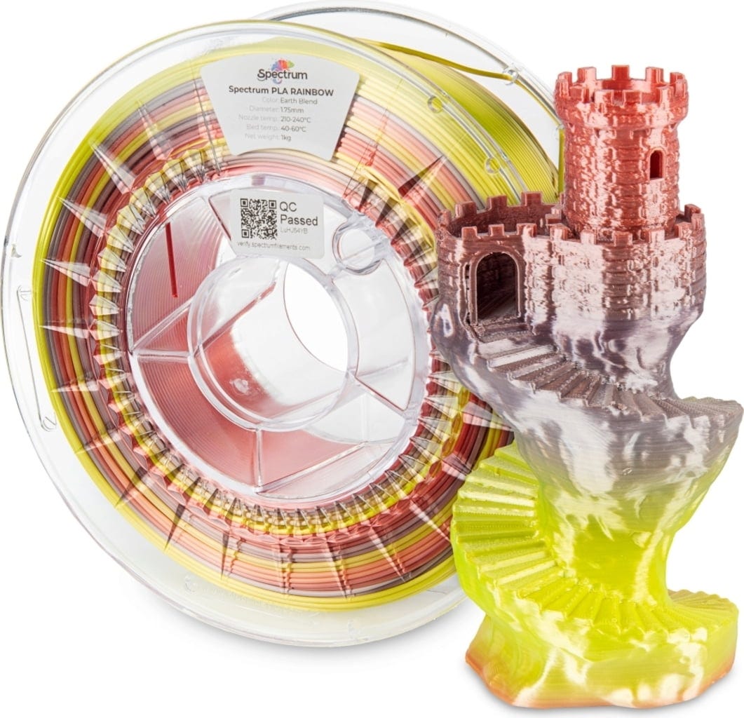 Spectrum  PLA Silk Rainbow  Earth Blend, 1,75 mm / 1000 g    PLA Material mit Farbverläufen & Satineffekt