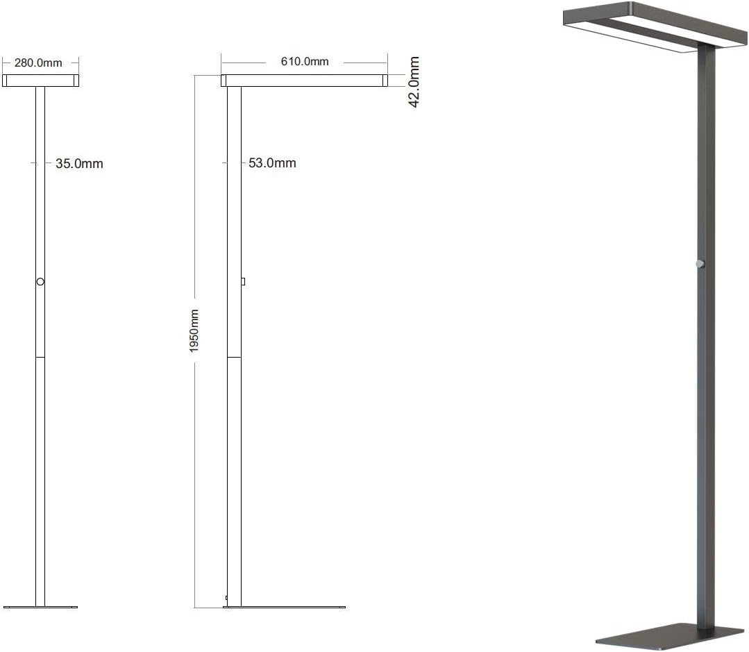 LED Büro Arbeitsplatz Standleuchte Officedesk 60 Watt 4000K