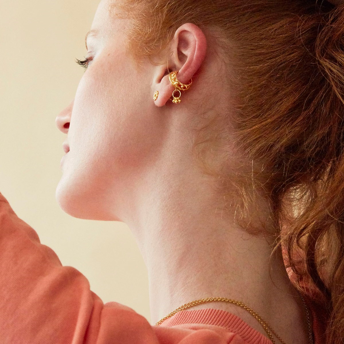 Faux piercing torsade en Vermeil