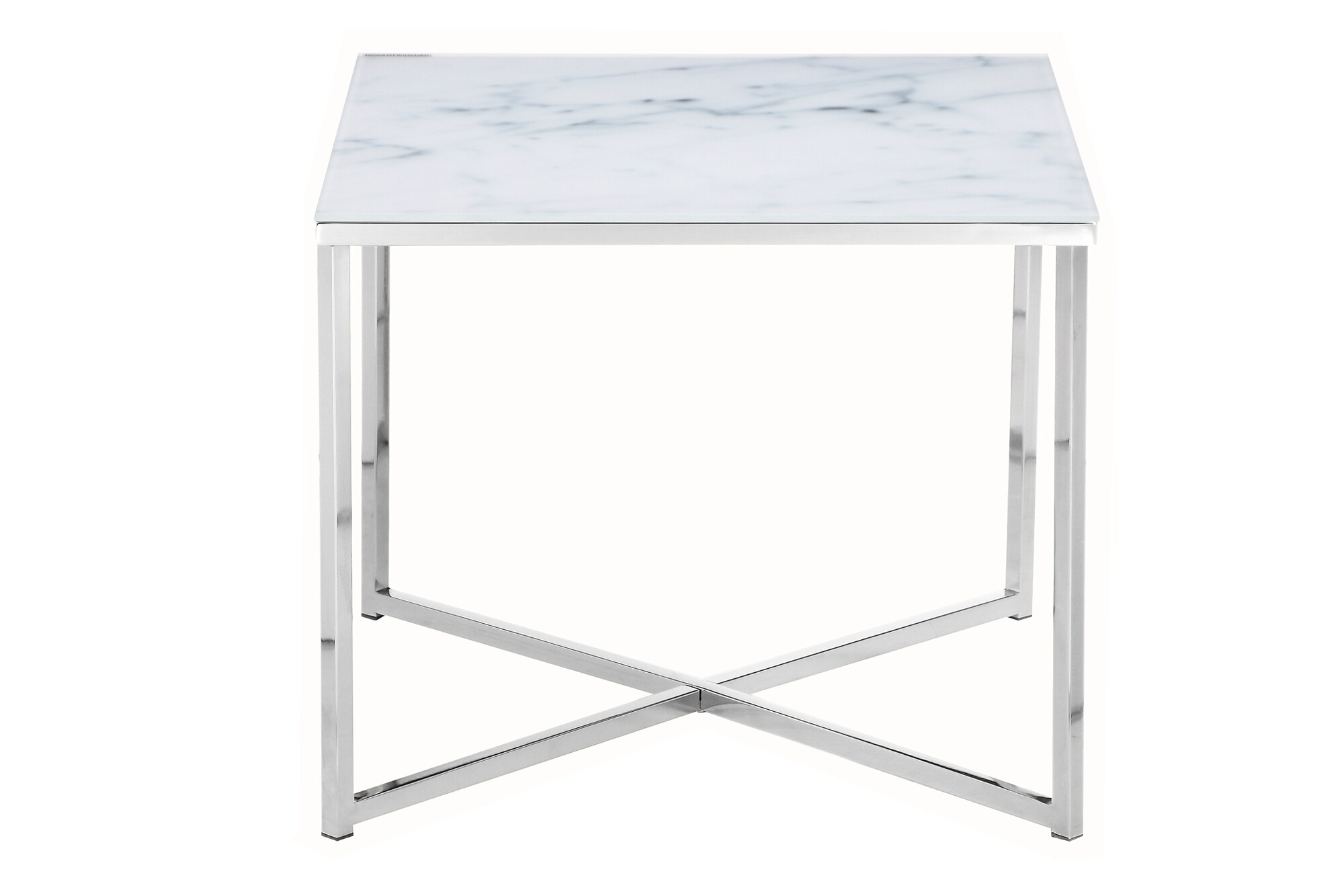 Beistelltisch Silber 55x55 cm Wohnzimmertisch Couchtisch Sofatisch Glastisch